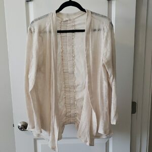 Cream Open Front Cardigan